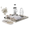 Coffee set 12 - tray pot cup books figurine flower